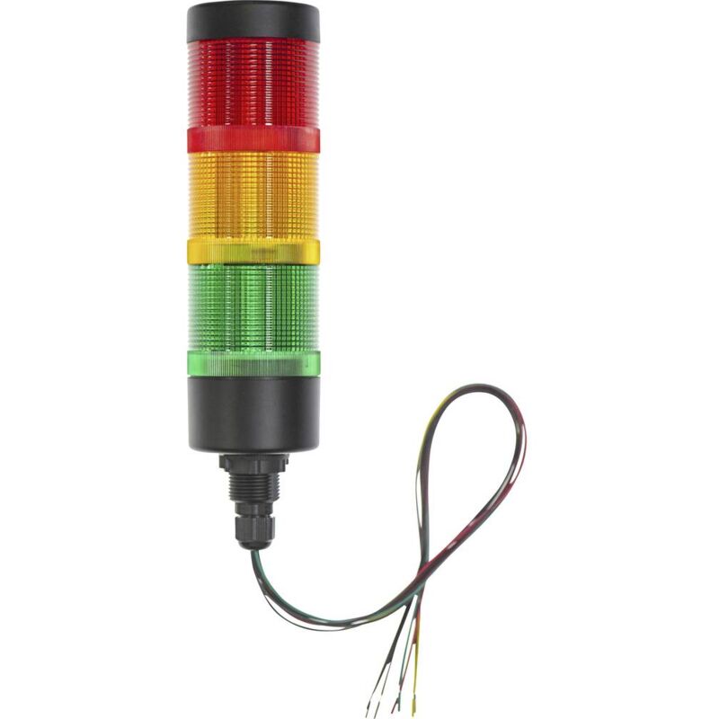 foto del prodotto tru components torretta di segnalazione tc 12835340 tc hbjd 55a d 3 ryg 24v ip65 led rosso, giallo, verde 1 pz.