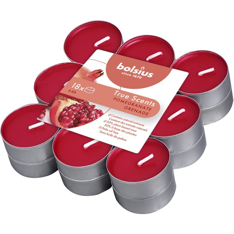 foto del prodotto true scents set di 18 candele riscaldate al profumo pomegranate durata di combuszione 4 ore decorazione per la casa estratti naturali 