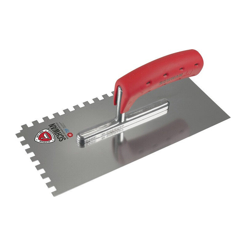 foto del prodotto truelle lisser l.280mm l.130mm dent 12x12 inox avec manche souple va s.0,7mm swan par 10 
