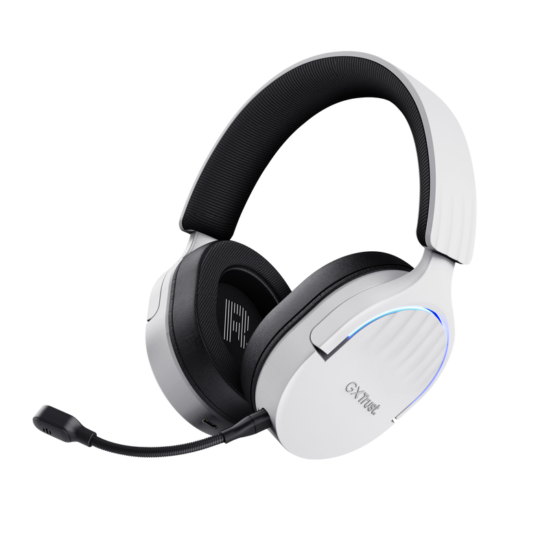 foto del prodotto trust gxt 491w fayzo auricolare con cavo e senza cavo a padiglione gaming usb tipo c bluetooth nero, bianco