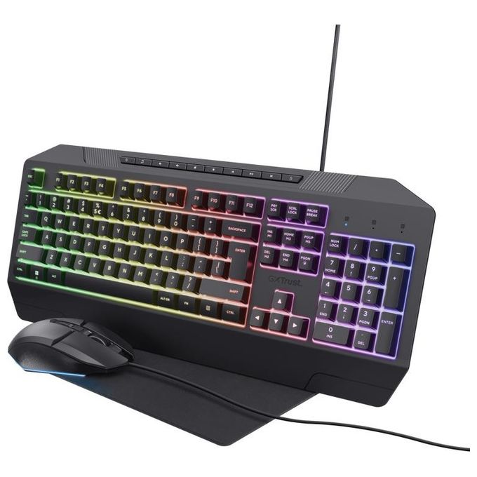 foto del prodotto trust gxt 791 tastiera e mouse gaming usb qwerty italiano nero