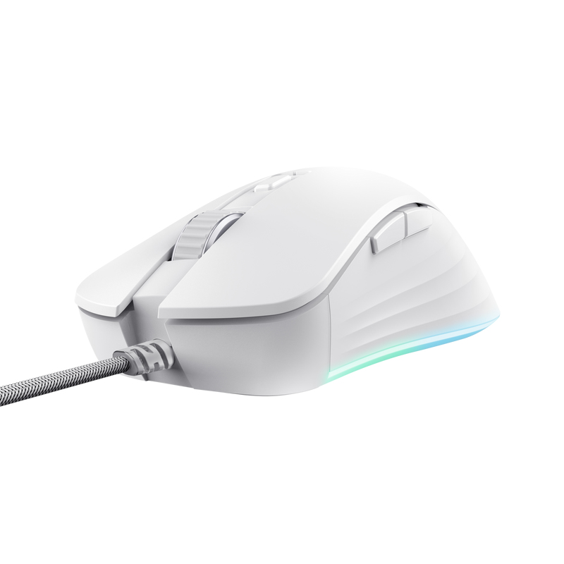 foto del prodotto trust gxt924w ybar mouse gaming mano destra usb tipo a ottico 25600 dpi