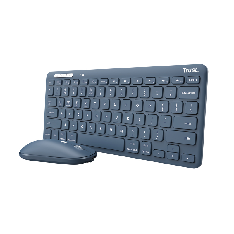 foto del prodotto trust lyra tastiera mouse incluso universale rf senza fili bluetooth qwerty italiano blu
