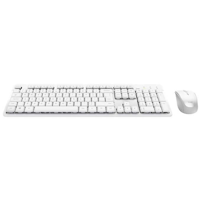 foto del prodotto trust tastiera e mouse ody ii silent bianco