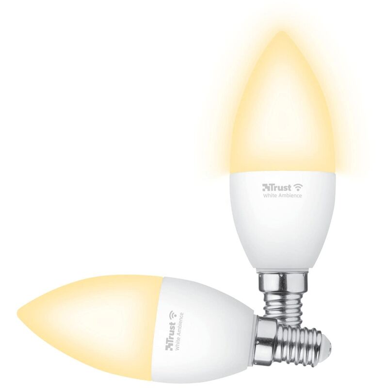 foto del prodotto trust - wifi e14 lampadina smart multicolore, compatibile con alexa e google nest, lampadine led e14, hub non necessario, 2.4ghz lampada wifi, luce