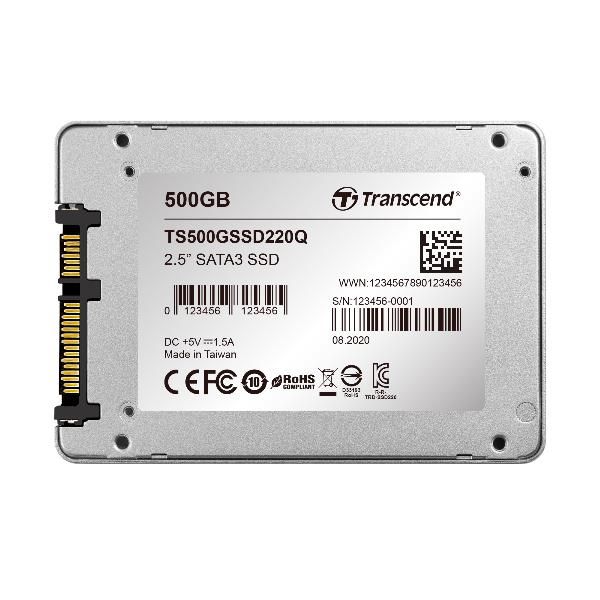 foto del prodotto ts500gssd220q capacit 500 gb interfaccia sata iii formato 2,5 velocit scrittura 500 mb s velocit lettura 550 mb s