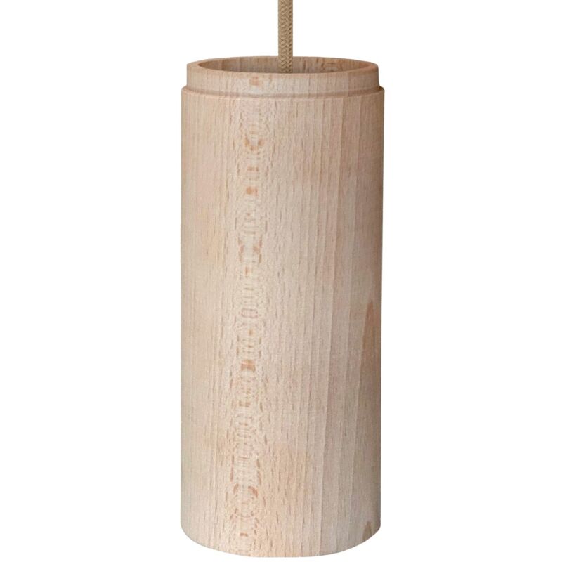 foto del prodotto tub e27, paralume in legno per lampada a faretto con portalampada doppia ghiera e27
