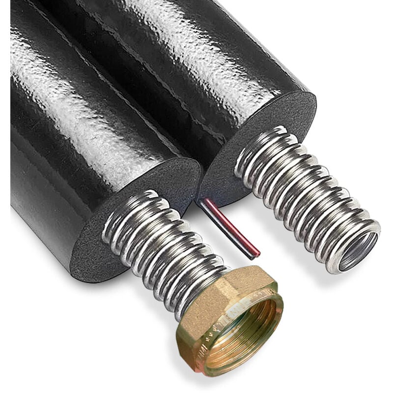 foto del prodotto tubazione solare inox solarflex doppia con cavo sonda 1 pollice dn 20 15 metri kit raccordi
