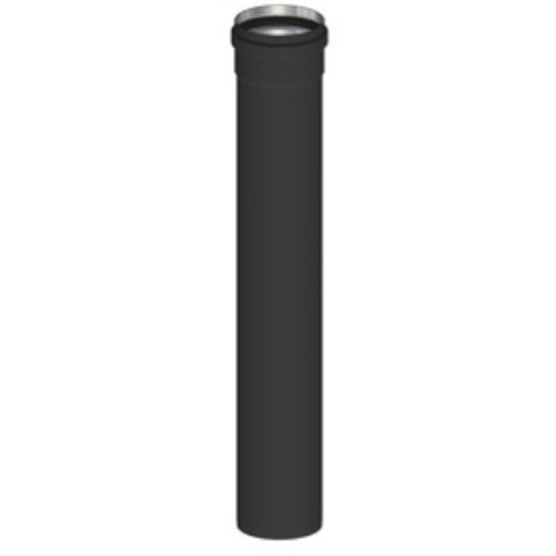 foto del prodotto tubo 25 cm per stufa stufe a pellet 80 mm alluminio nero con guarnizione