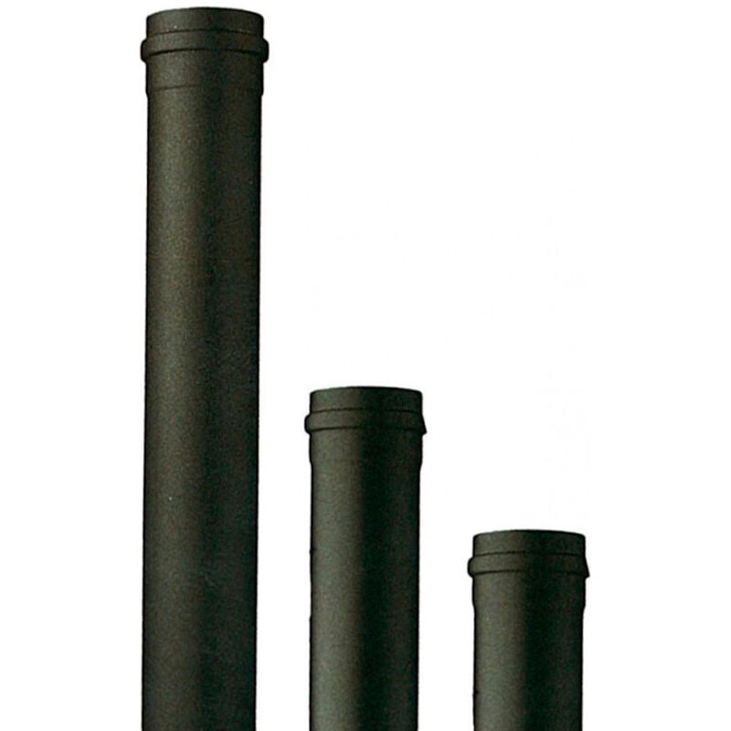 foto del prodotto tubo acciaio porcellanato 100 cm 8 cm 80 mm nero opaco stufe a pellet