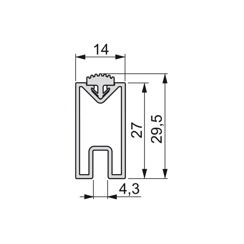 foto del prodotto tubo alluminio rettangolare mm.30x15 mt 2.35 moka
