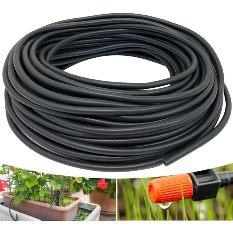 foto del prodotto tubo capillare da 1 4 per microirrigazione, in pvc morbido e flessibile, ideale per irrigazione automatica piante in vaso, serre, aiuole orto e