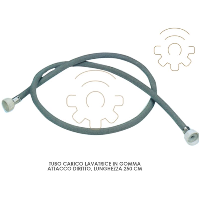 foto del prodotto tubo carico lavatrice in gomma attacco diritto 250 cm
