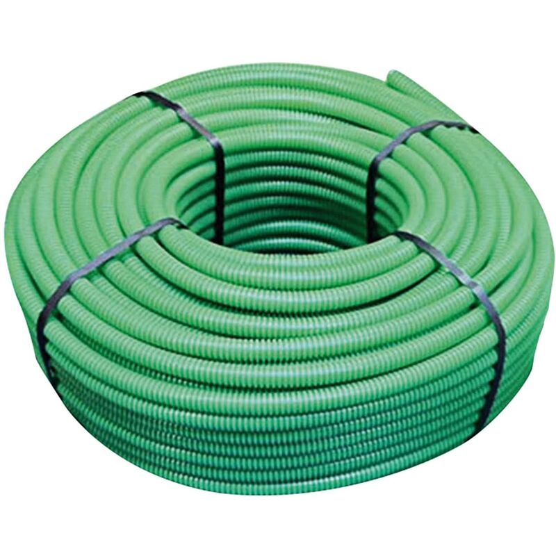 foto del prodotto tubo corrugato flessibile verde in matassa da 50 metri codice tubtf1v25t