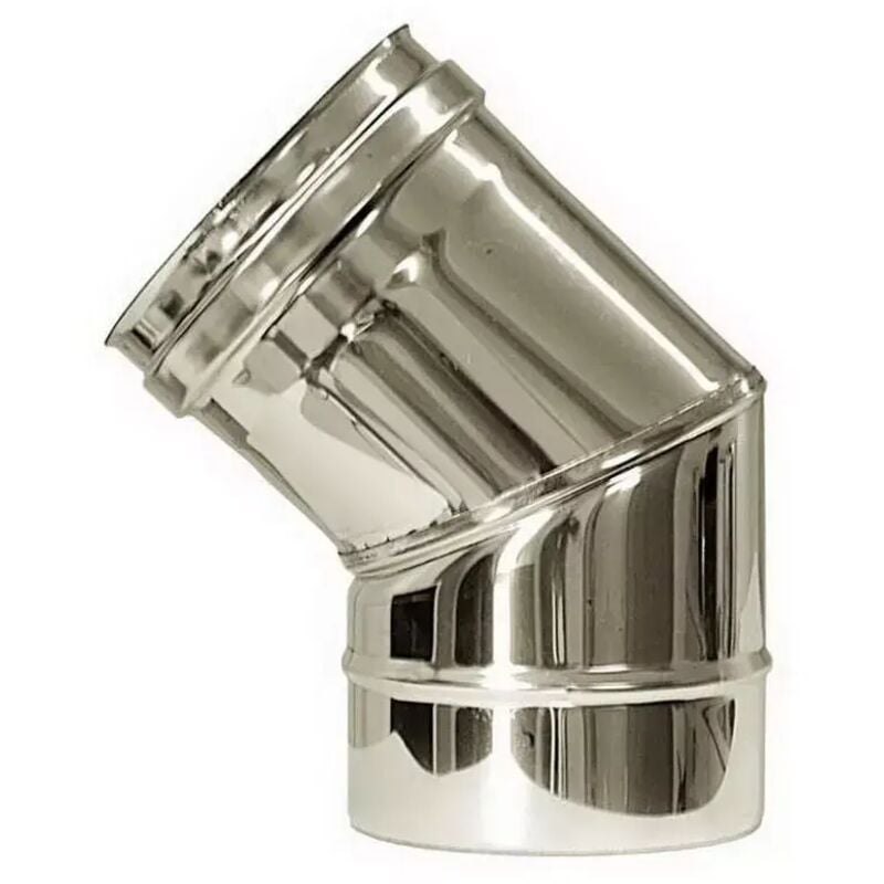 foto del prodotto tubo curva 45° parete doppia inox, dn 80/130
