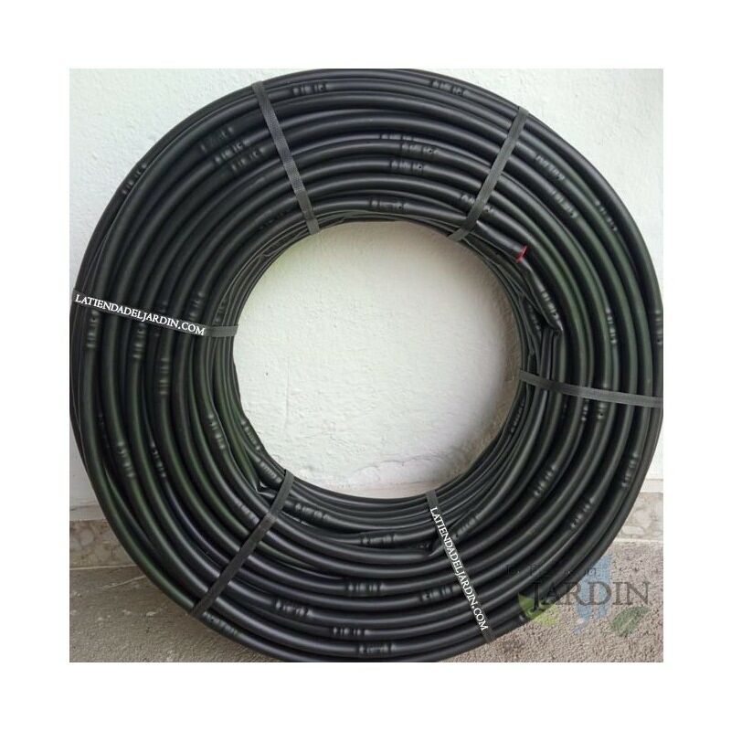 foto del prodotto tubo da 16mm con gocciolatori ogni 33 cm, 50 metri, irrigazione a goccia nero