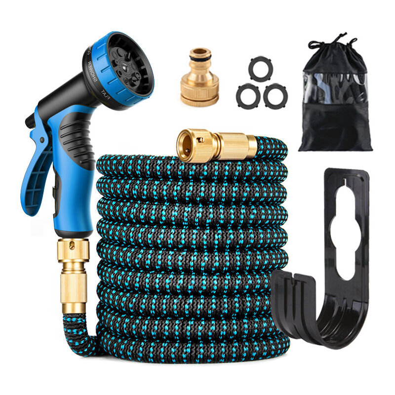 foto del prodotto tubo da giardino estensibile 30 m 100 piedi, tubo flessibile per acqua con pistola a spruzzo a 10 funzioni e giunto universale, anti perdita, tubo da