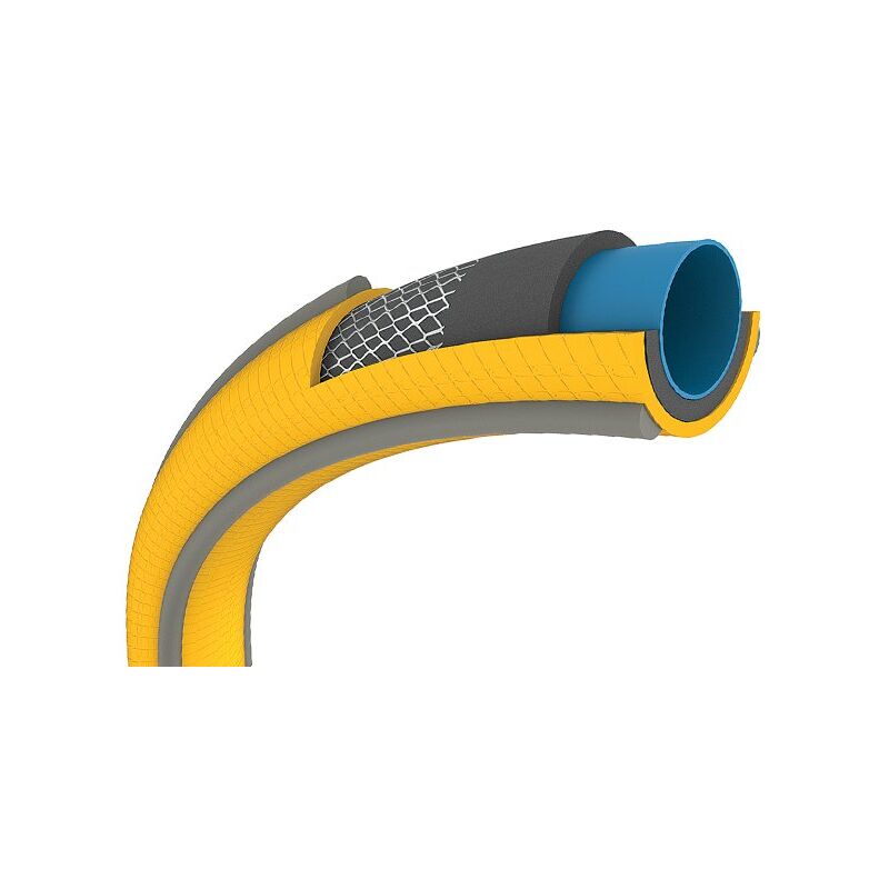 foto del prodotto tubo da giardino ultraflex anti twist 40 pvc riciclato 25 mm 50 m giallo grigio hozelock