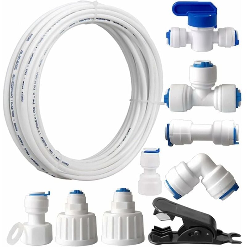 foto del prodotto tubo di alimentazione dell acqua, kit connettore universale per frigorifero set di collegamento dell acqua tubo flessibile dell acqua per frigorifero