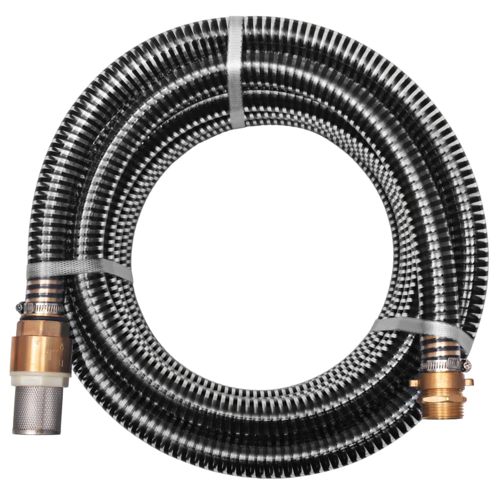 foto del prodotto tubo di aspirazione con connettori in ottone 15 m 25 mm nero
