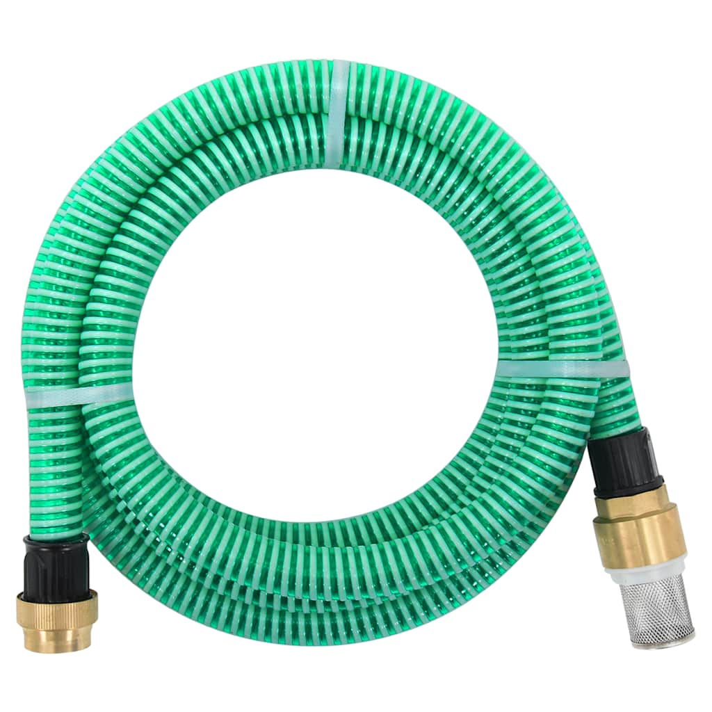foto del prodotto tubo di aspirazione con connettori in ottone 15 m 25 mm verde cod mxl 61802