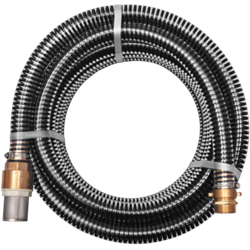 foto del prodotto tubo di aspirazione con connettori in ottone 25 mm nero varie dimensioni modelli nero 7 m