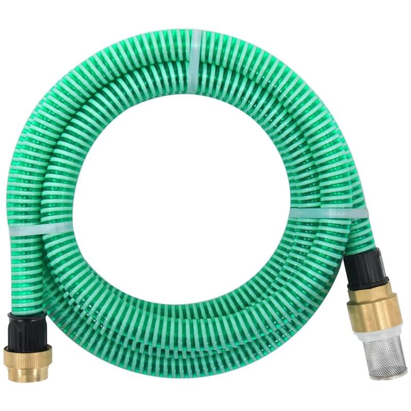 foto del prodotto tubo di aspirazione con raccordi in ottone verde 1,1 7 m pvc vidaxl