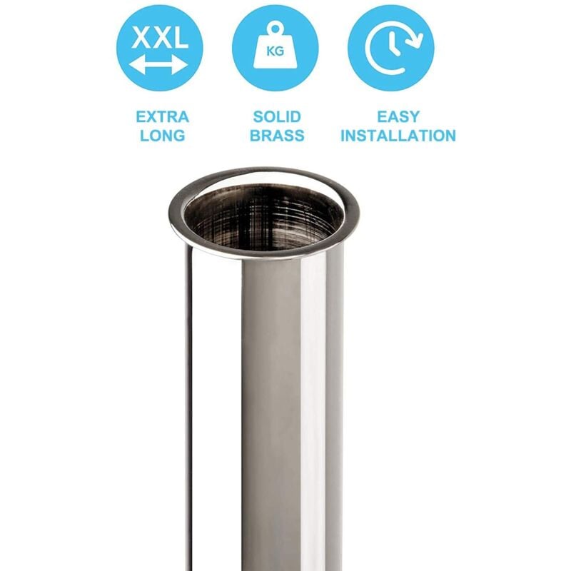 foto del prodotto tubo di immersione in ottone 30 cm per sifone, prolunga di regolazione tubo di prolunga 1 1 4 x 32 mm, cromato