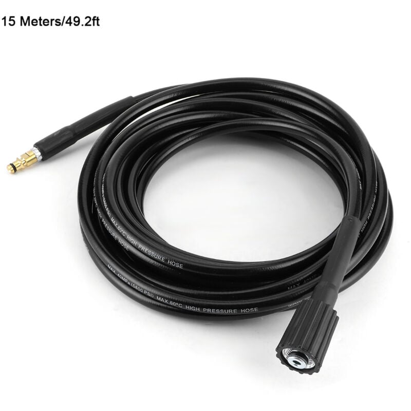 foto del prodotto tubo di lavaggio automatico 40mpa 5800psi tubo di gomma per la pulizia dell acqua ad alta pressione adatto per karcher k2 k3 k4 k515 metri 49,2ft