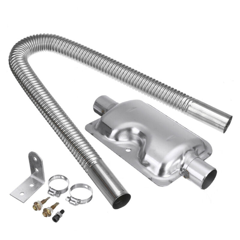 foto del prodotto tubo di scarico in acciaio inox da 60 cm con silenziatore