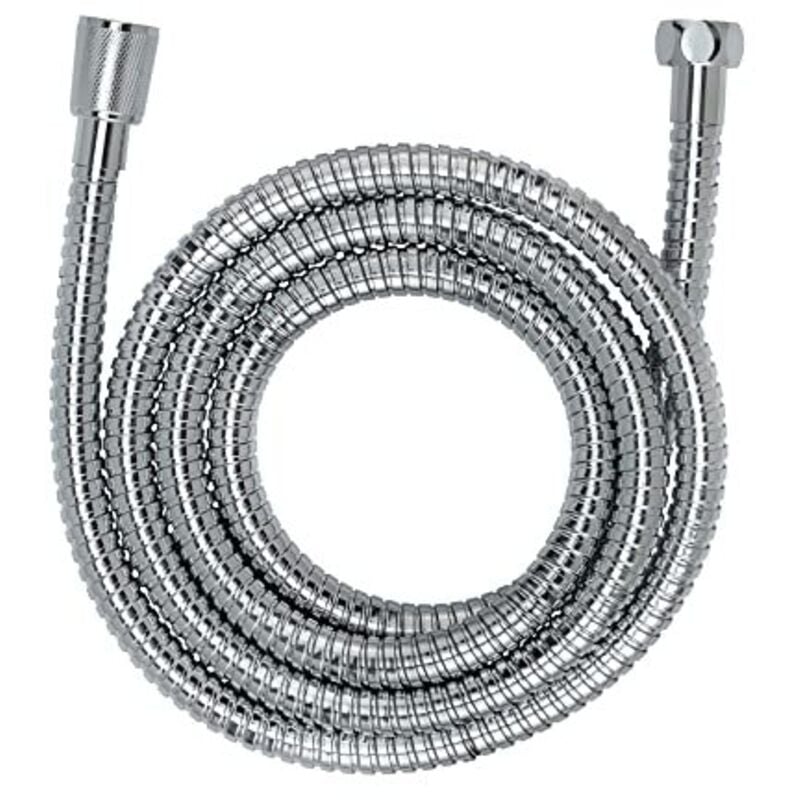foto del prodotto tubo doccia accaio - tubo flessibile per doccetta con protezione antitorsione ed omologazione per acqua potabile, acciaio inossidabile, 150 cm,