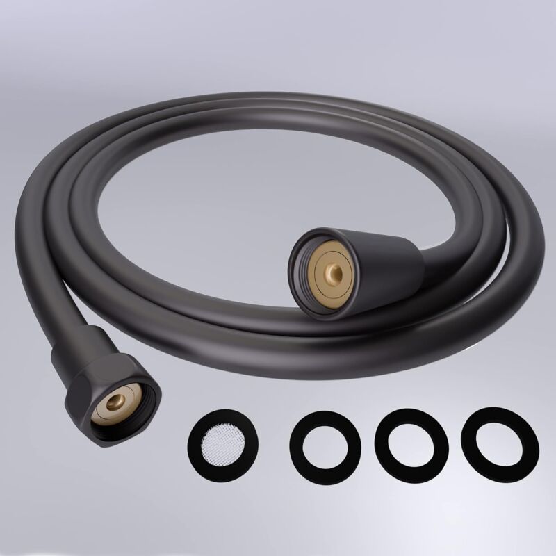 foto del prodotto tubo doccia antitorsione ymyny tubo doccia da 1,5 m, tubo doccia liscio in pvc, resistente alle alte temperature e anticorrosione, interfaccia in
