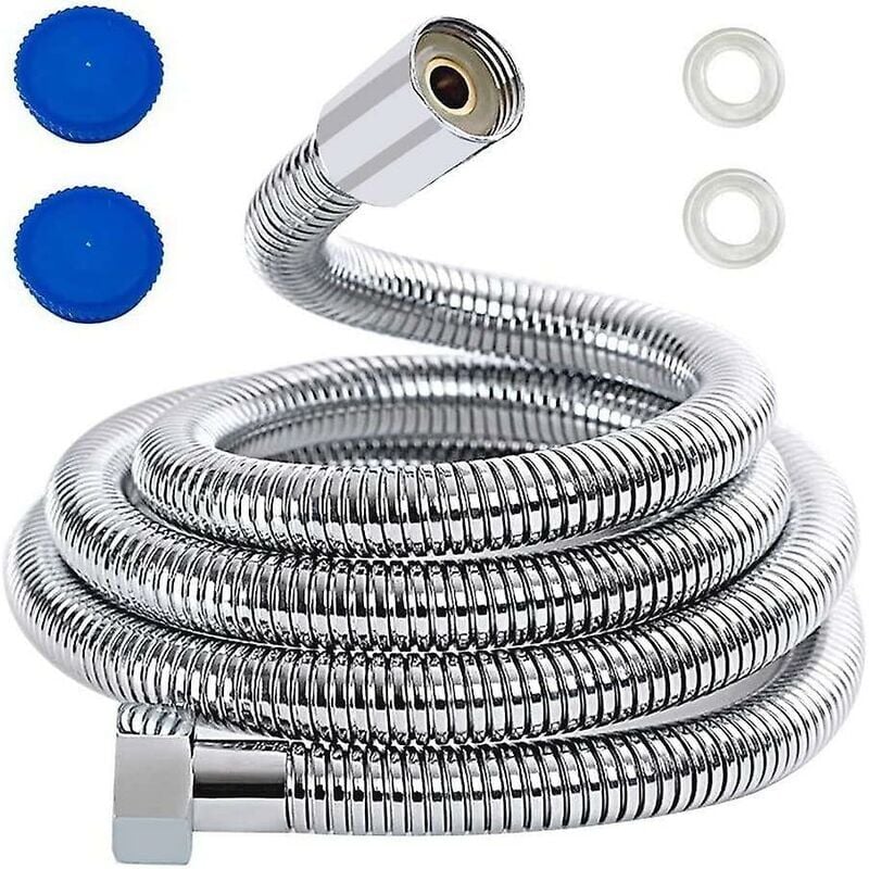 foto del prodotto tubo doccia ymyny da 2 m, tubo doccia di ricambio extra lungo in acciaio inossidabile heilwiy