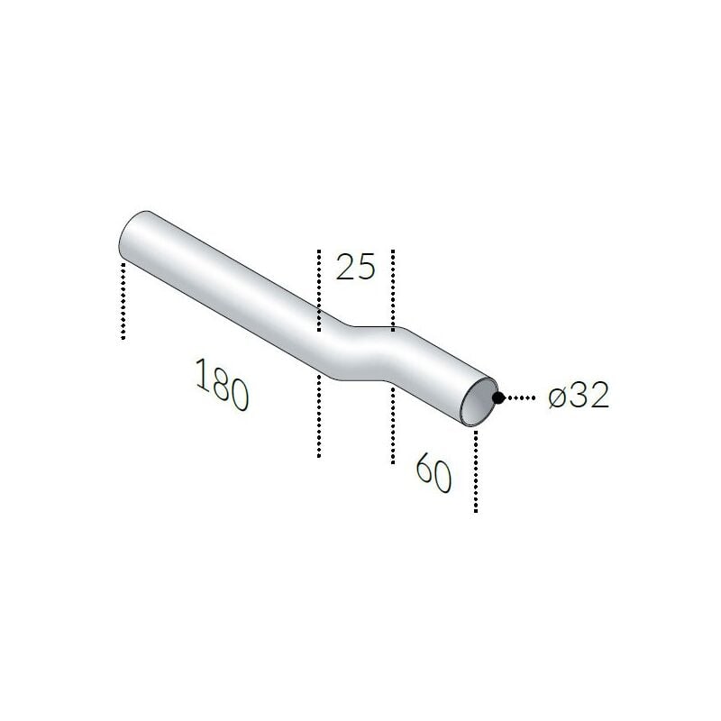foto del prodotto tubo eccentrico in ottone cromato 32 x 300 mm 92.3005 omp tea 