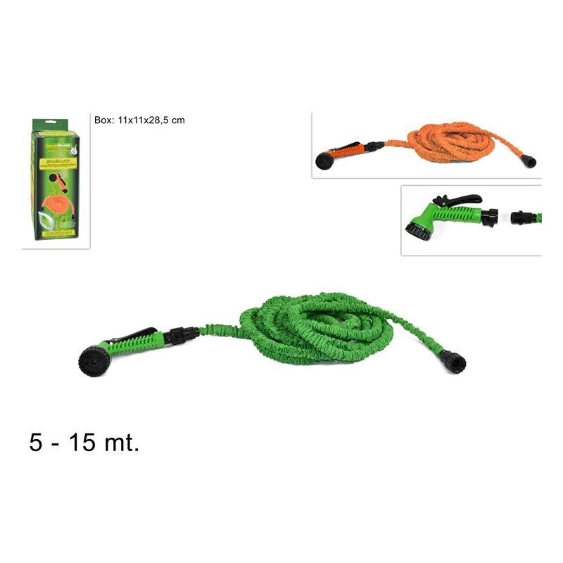 foto del prodotto tubo estensibile 5 15 mt con pistola per irrigazio