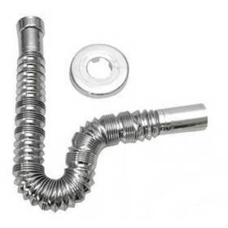 foto del prodotto tubo estensibile comprimibile cromato con rosone 1 1 2 x 40