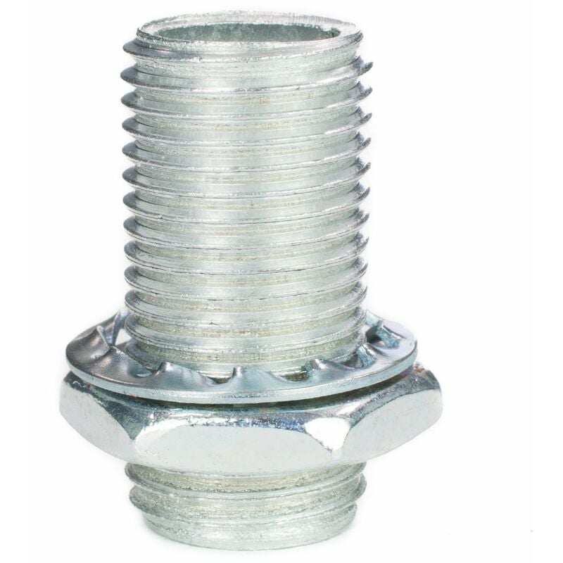 foto del prodotto tubo filettato m10 x 1, lunghezza 20 mm, zincato, con dado esagonale e disco di sicurezza, 10 pezzi