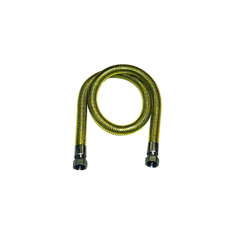 foto del prodotto tubo flessibile 1 metro per gas metano e gpl certificato acciaio inox ff 1 2 cucina