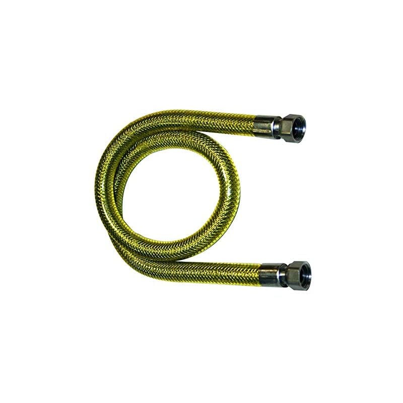 foto del prodotto tubo flessibile 2 metri per gas metano e gpl certificato acciaio inox ff 1 2 cucina