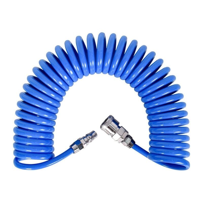 foto del prodotto tubo flessibile a spirale per aria compressa lunghezza 12 m con attacco rapido per compressori,