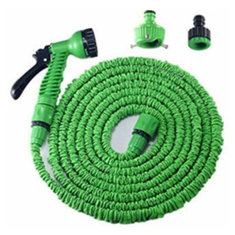 foto del prodotto tubo flessibile da giardino estensibile con ugello a spruzzo a 7 funzioni, tubo telescopico per annaffiare, tubo pieghevole per un facile stoccaggio