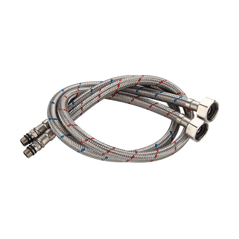 foto del prodotto tubo flessibile di alimentazione dell acqua del rubinetto, connettore lungo intrecciato in acciaio inossidabile g1 2