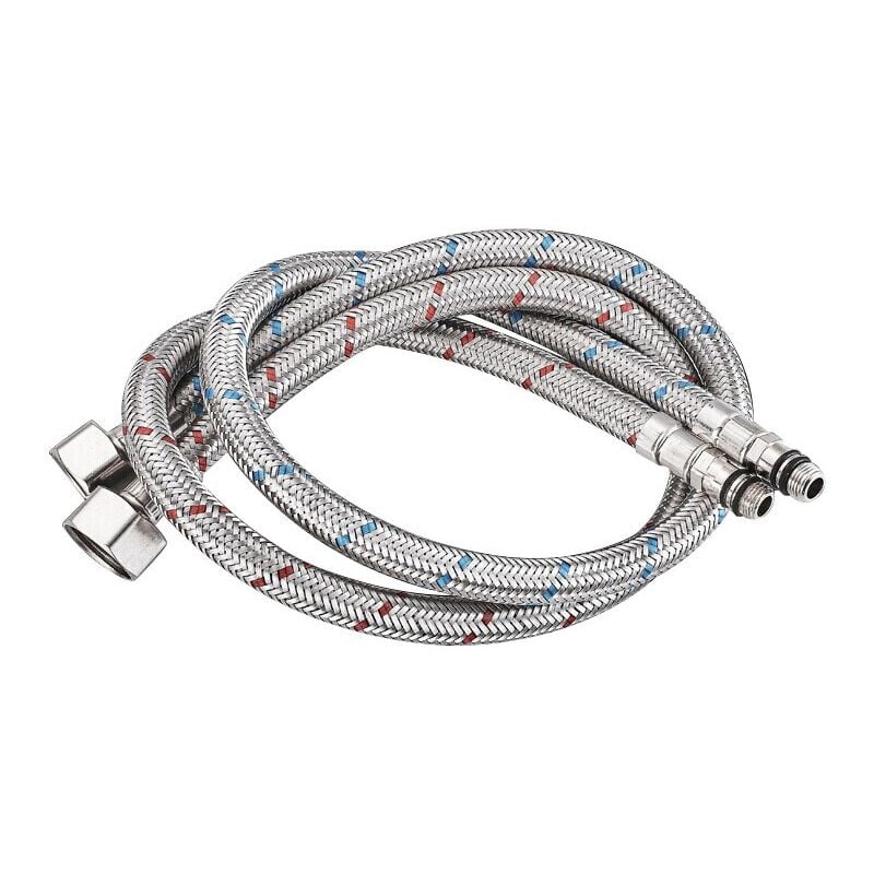 foto del prodotto tubo flessibile di collegamento lungo g 3 8 dn6 60 cm per rubinetti, tubo flessibile per acqua filettato a compressione 1 pezzo 1 paio 