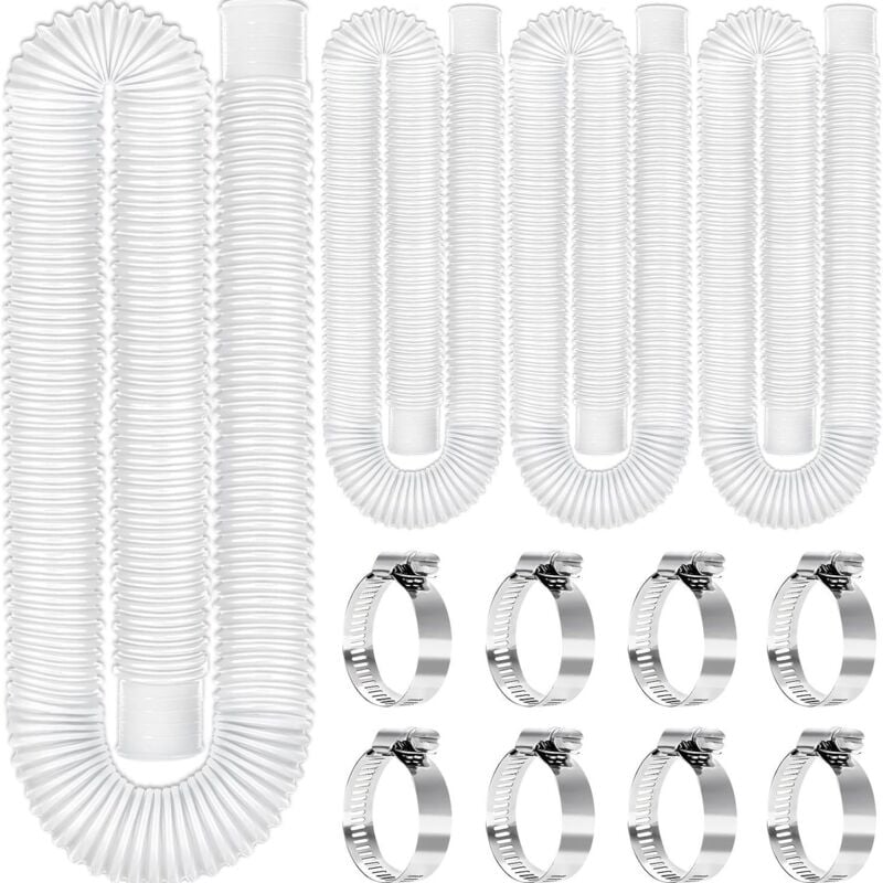 foto del prodotto tubo flessibile di ricambio per piscina, accessori per tubo flessibile per pompa filtro con 8 clip metalliche per pompe dell acqua
