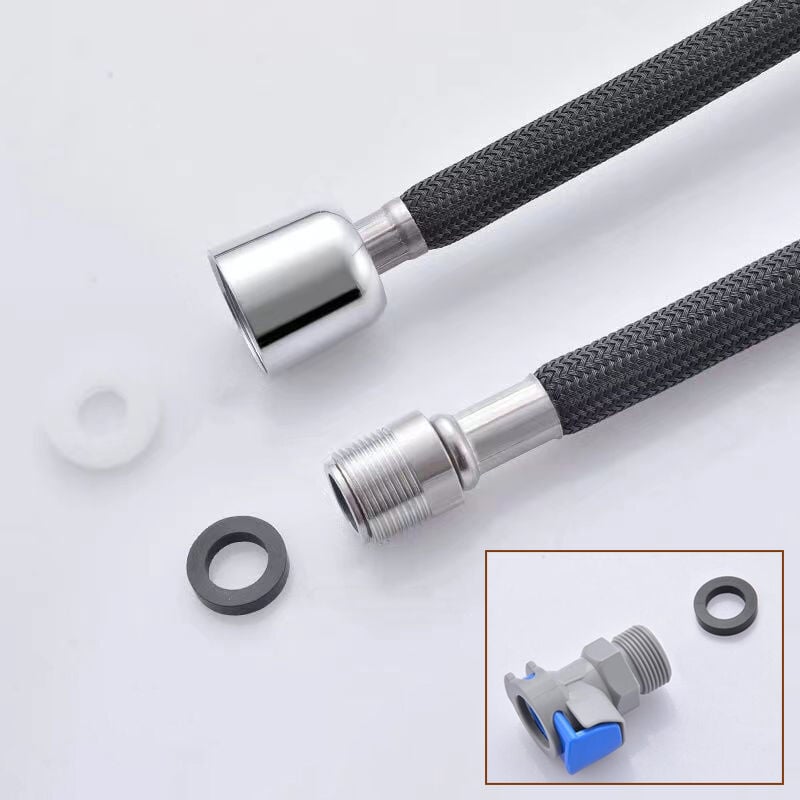 foto del prodotto tubo flessibile di ricambio per rubinetto da cucina nero m15 x 1 mm x g1 2 tubo flessibile estensibile per rubinetto del lavello della cucina con