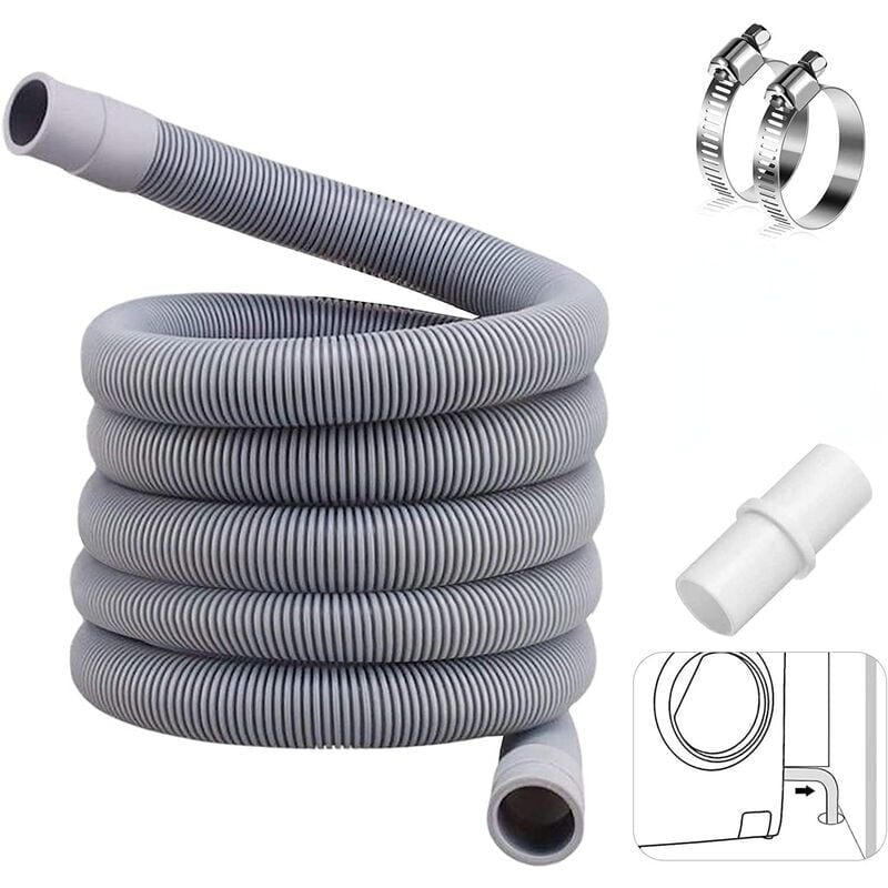 foto del prodotto tubo flessibile di scarico universale da 3 m, prolunga per tubo flessibile per lavastoviglie, tubo flessibile di scarico per lavatrice, tubo