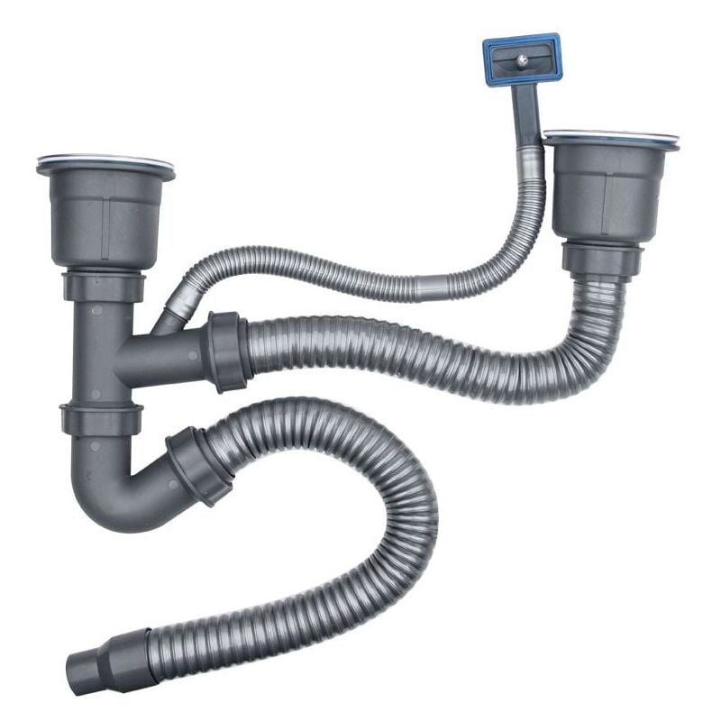 foto del prodotto tubo flessibile ed estensibile in pvc per lavandino o bidet, sifone antiodore e scarico acque reflue, facile da montare senza attrezzi a