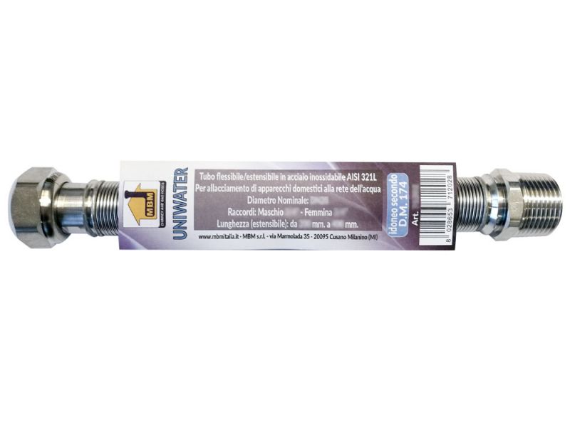 foto del prodotto tubo flessibile estensibile inox 2 quot 260 520 mm acqua inox dm 174