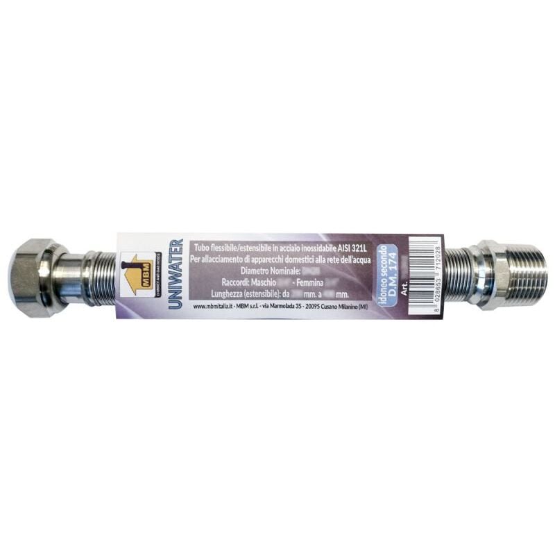 foto del prodotto tubo flessibile estensibile inox 3 4 260 520 mm acqua inox dm 174