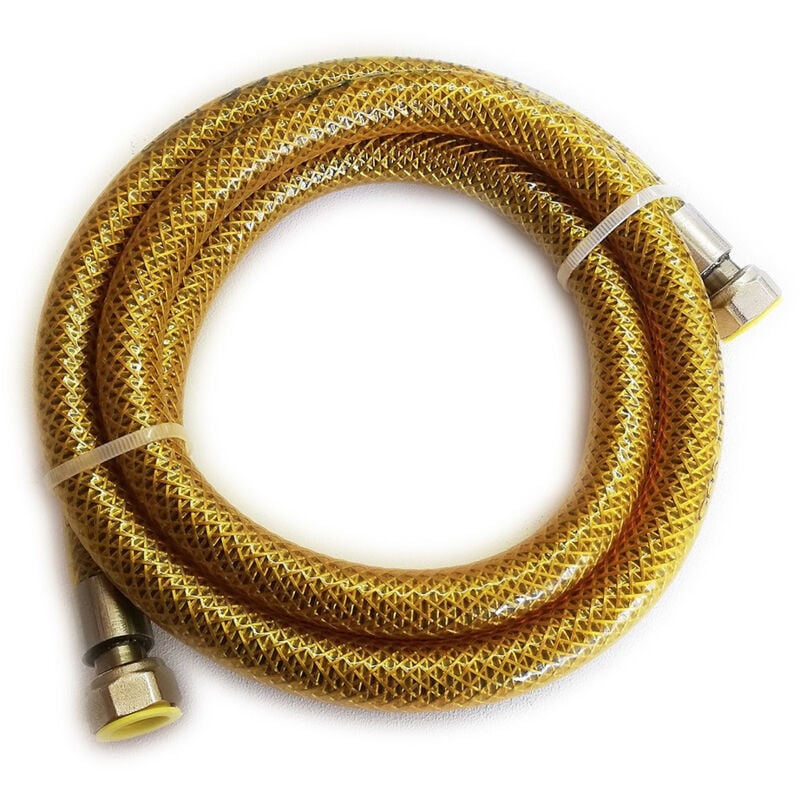 foto del prodotto tubo flessibile ff 1 2 lunghezza 100cm in acciaio inox laccio gas - gpl - metano cucina